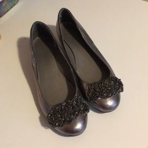 Silver slip on shoes